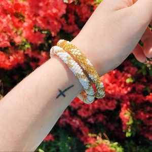 2 Gold & White Sashka Bracelets